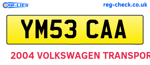 YM53CAA are the vehicle registration plates.