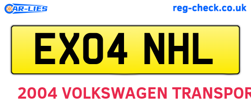EX04NHL are the vehicle registration plates.