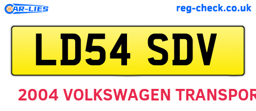LD54SDV are the vehicle registration plates.