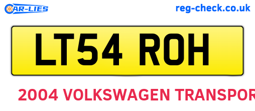 LT54ROH are the vehicle registration plates.