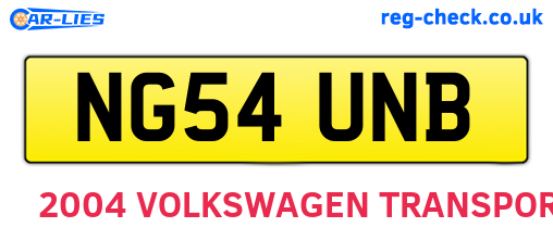NG54UNB are the vehicle registration plates.