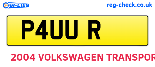 P4UUR are the vehicle registration plates.