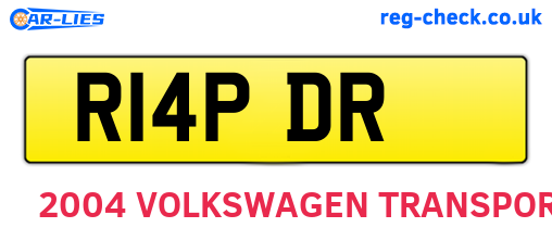 R14PDR are the vehicle registration plates.