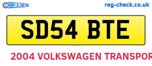 SD54BTE are the vehicle registration plates.