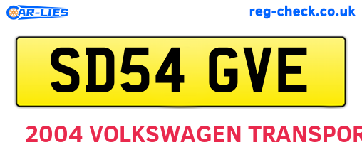 SD54GVE are the vehicle registration plates.