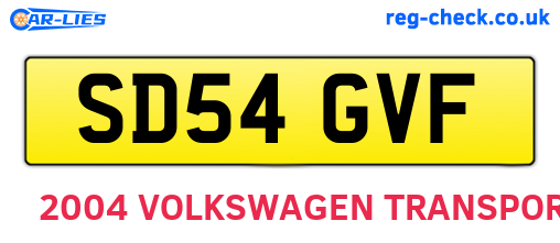 SD54GVF are the vehicle registration plates.