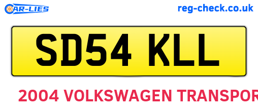 SD54KLL are the vehicle registration plates.