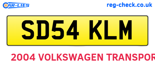 SD54KLM are the vehicle registration plates.