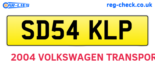 SD54KLP are the vehicle registration plates.