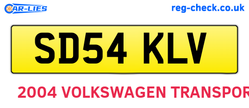 SD54KLV are the vehicle registration plates.