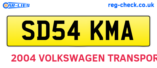 SD54KMA are the vehicle registration plates.