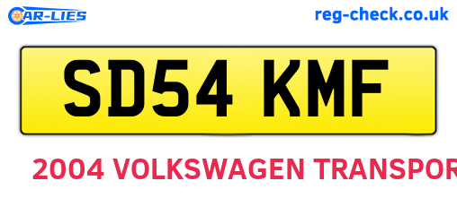SD54KMF are the vehicle registration plates.