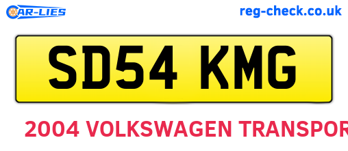 SD54KMG are the vehicle registration plates.