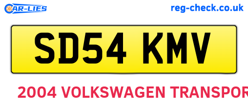 SD54KMV are the vehicle registration plates.