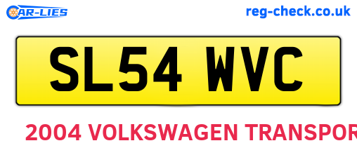 SL54WVC are the vehicle registration plates.