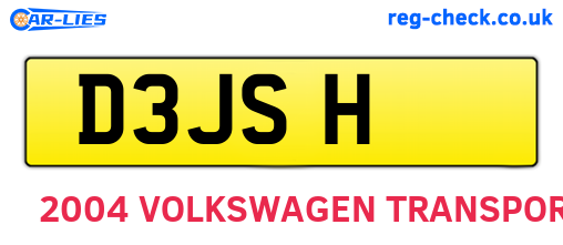 D3JSH are the vehicle registration plates.