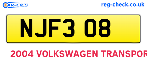 NJF308 are the vehicle registration plates.