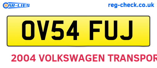 OV54FUJ are the vehicle registration plates.