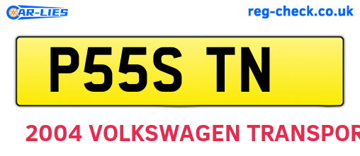 P55STN are the vehicle registration plates.