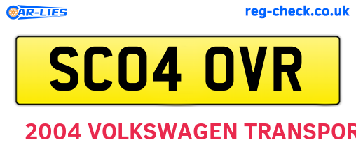 SC04OVR are the vehicle registration plates.