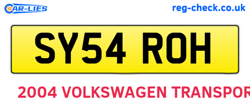 SY54ROH are the vehicle registration plates.