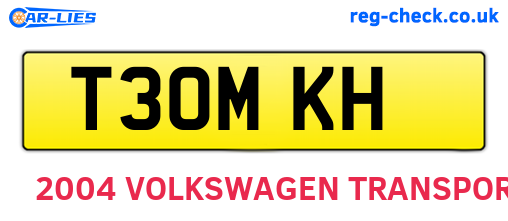 T30MKH are the vehicle registration plates.