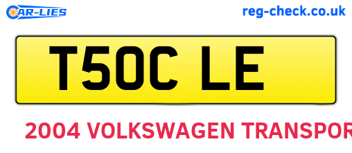 T50CLE are the vehicle registration plates.