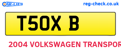 T5OXB are the vehicle registration plates.