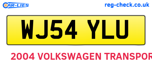 WJ54YLU are the vehicle registration plates.