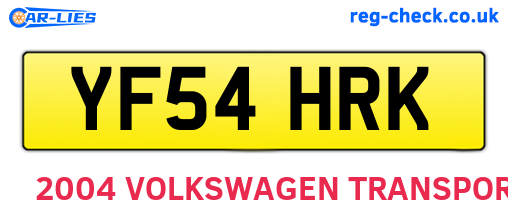 YF54HRK are the vehicle registration plates.