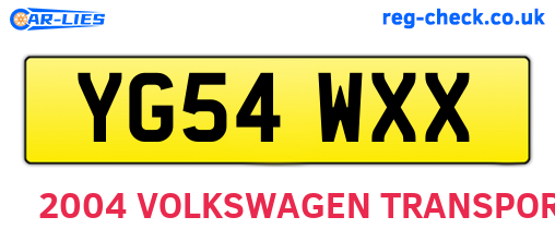 YG54WXX are the vehicle registration plates.
