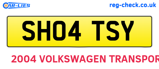 SH04TSY are the vehicle registration plates.