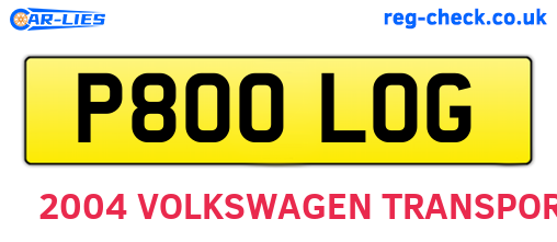 P800LOG are the vehicle registration plates.