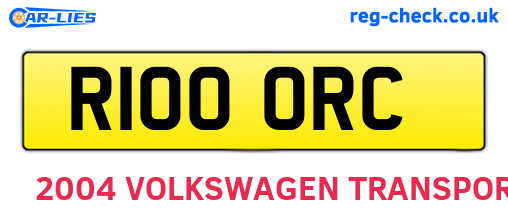 R100ORC are the vehicle registration plates.