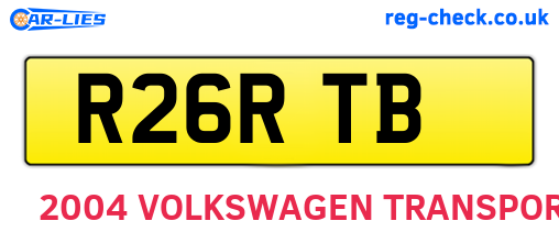 R26RTB are the vehicle registration plates.