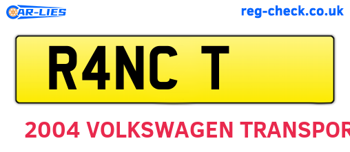 R4NCT are the vehicle registration plates.