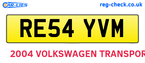 RE54YVM are the vehicle registration plates.