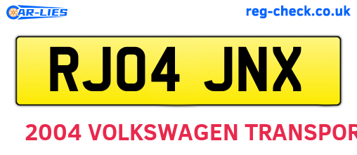 RJ04JNX are the vehicle registration plates.