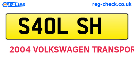 S40LSH are the vehicle registration plates.