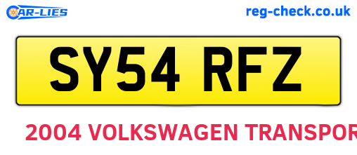 SY54RFZ are the vehicle registration plates.