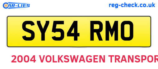SY54RMO are the vehicle registration plates.