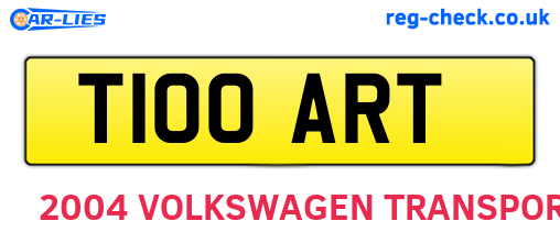 T100ART are the vehicle registration plates.
