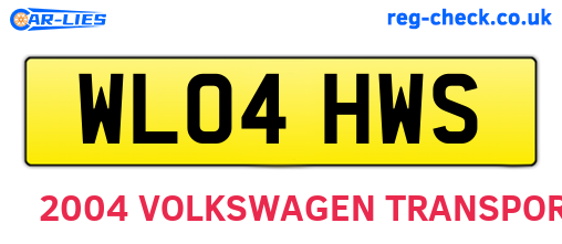 WL04HWS are the vehicle registration plates.