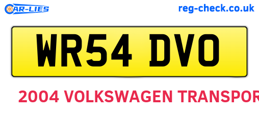 WR54DVO are the vehicle registration plates.