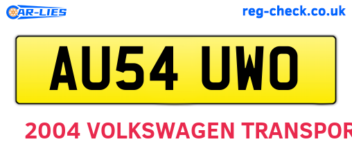 AU54UWO are the vehicle registration plates.