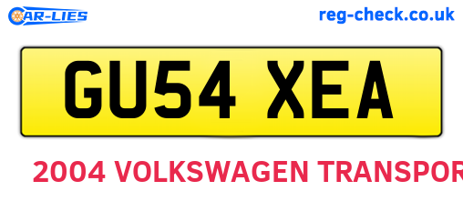 GU54XEA are the vehicle registration plates.