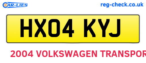 HX04KYJ are the vehicle registration plates.