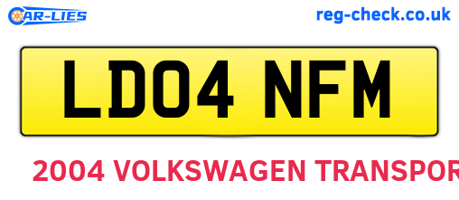 LD04NFM are the vehicle registration plates.