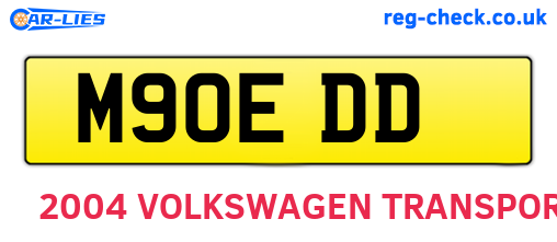 M90EDD are the vehicle registration plates.