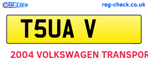 T5UAV are the vehicle registration plates.